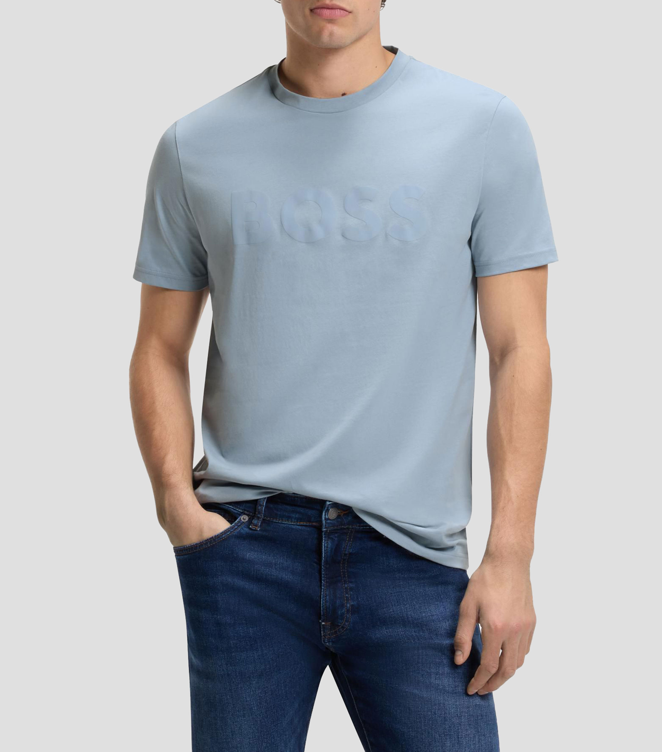 Playera cuello redondo manga corta lisa Hombre
